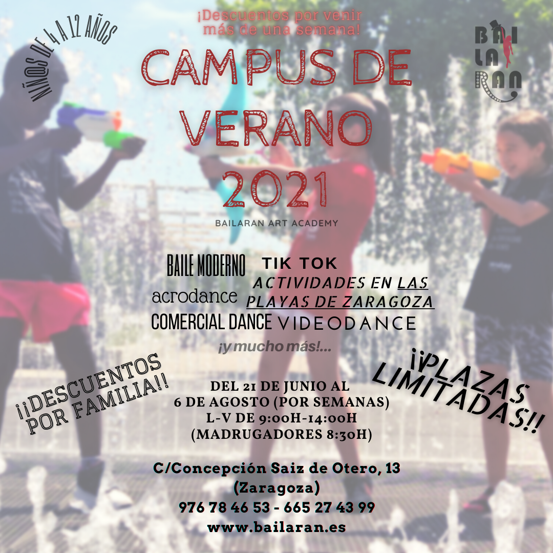 Campamentos Verano 2021 de Baile y Dance en Zaragoza