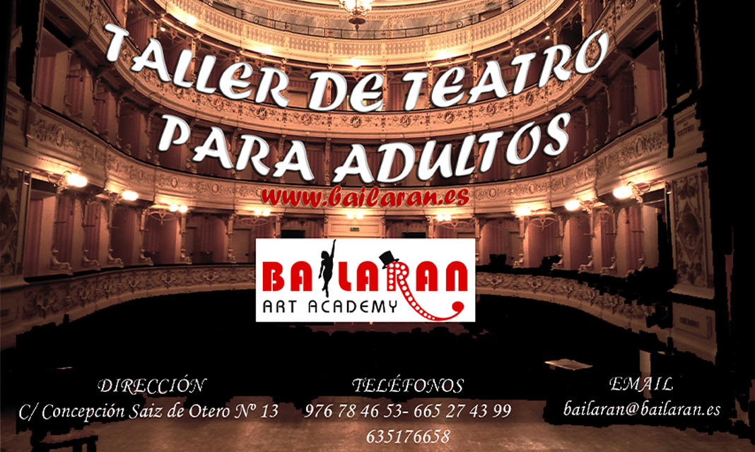 Taller de teatro para adultos de escuela Bailarán en Zaragoza